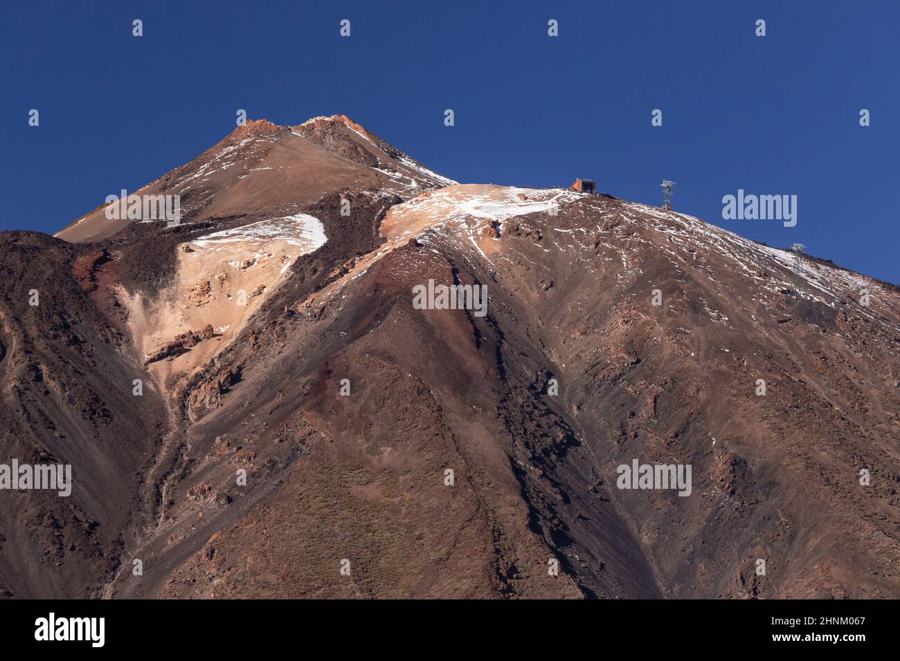 Snow on the summit of Mount Teide, Tenerife, Canary Islands Stock Photo