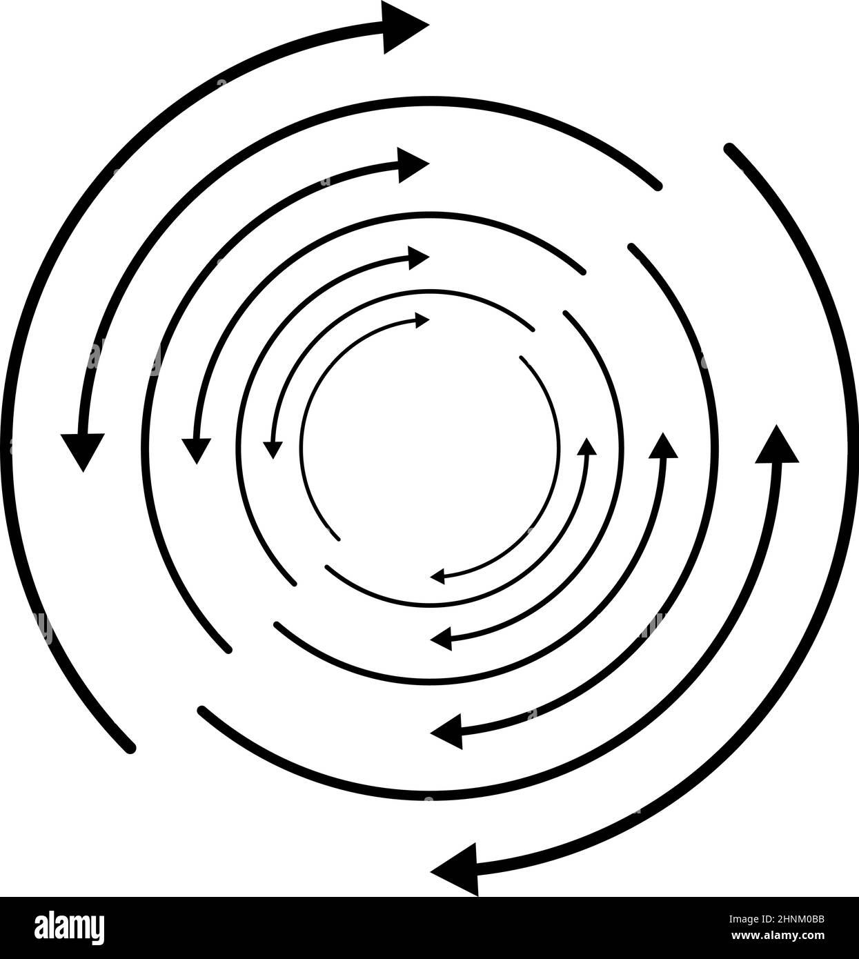 Random circular, cycle arrow element. Spiral, spinning, revolve arrows ...