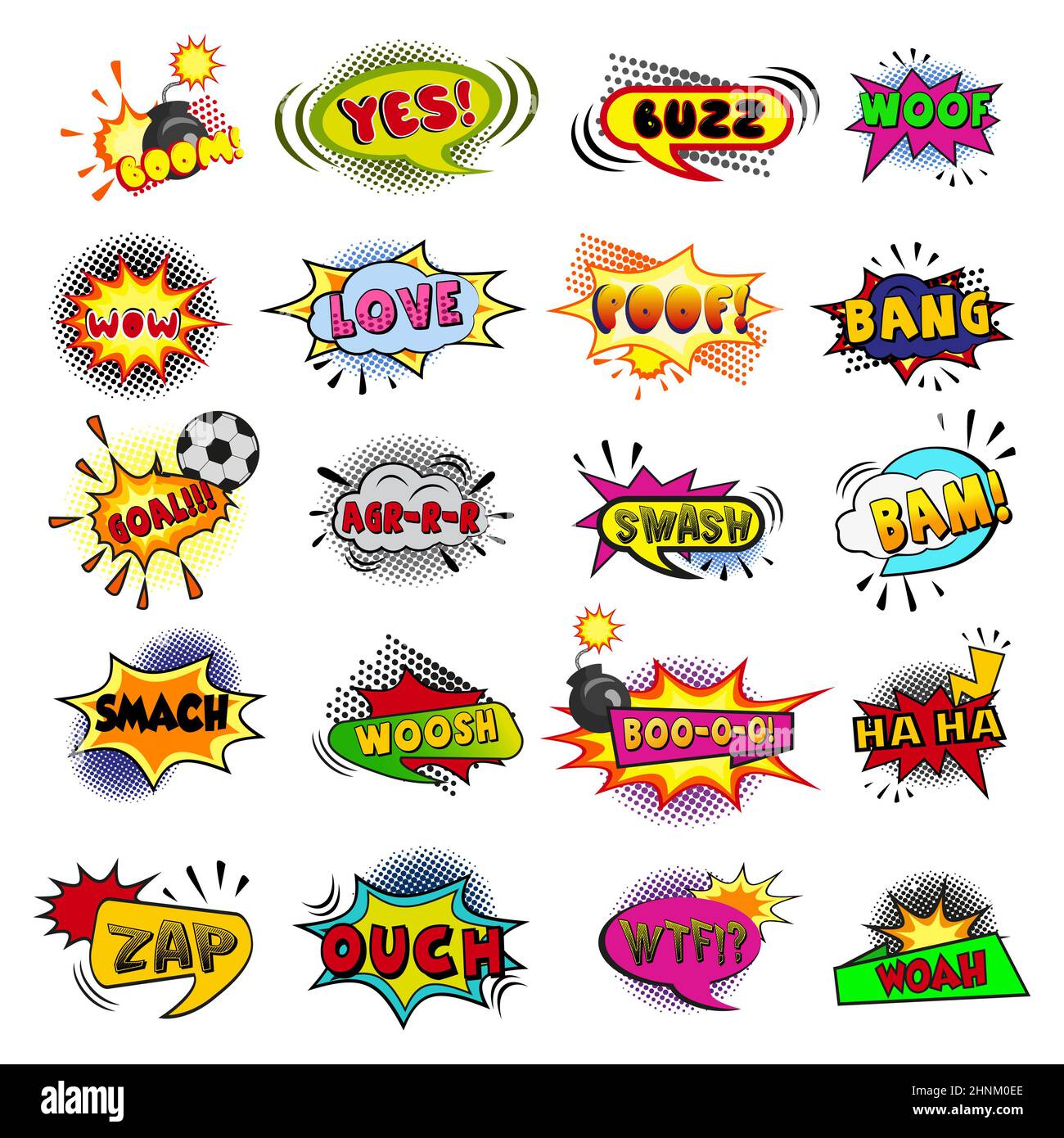 Comic book lettering collection on white background - Vector ...