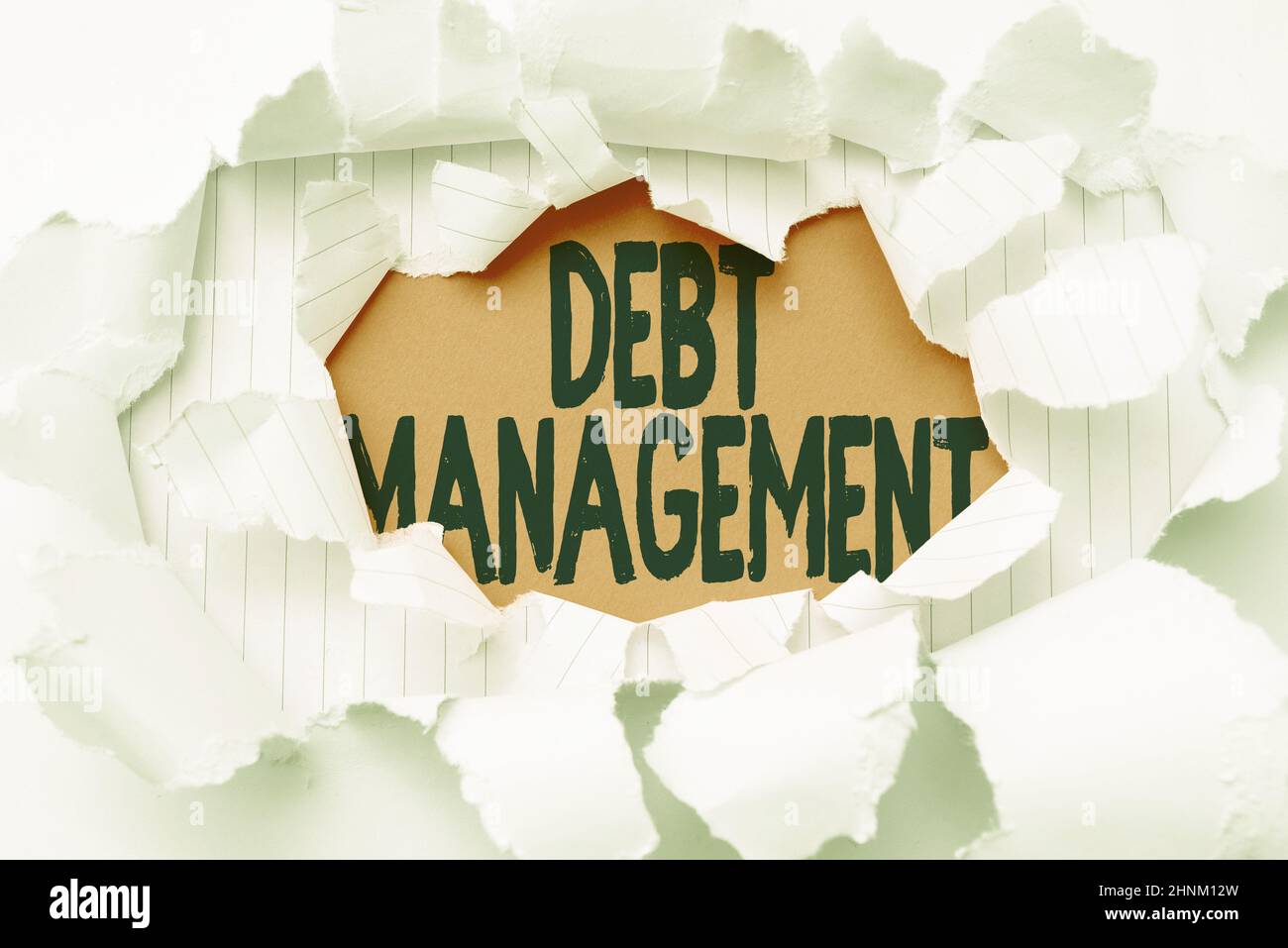 Text showing inspiration Debt Management, Concept meaning The formal agreement between a debtor and a creditor Breaking Writers Block, Presenting Diff Stock Photo