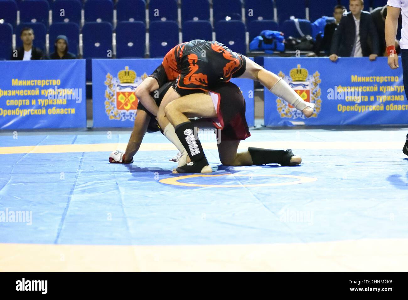 Orenburg, Russia - October 5, 2019: Men compete in Pankration wrestling Stock Photo