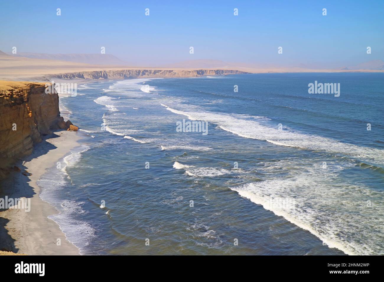 Paracas National Reserve, Known as Where the Desert Meets the Ocean, Ica Region of Peru, South America Stock Photo