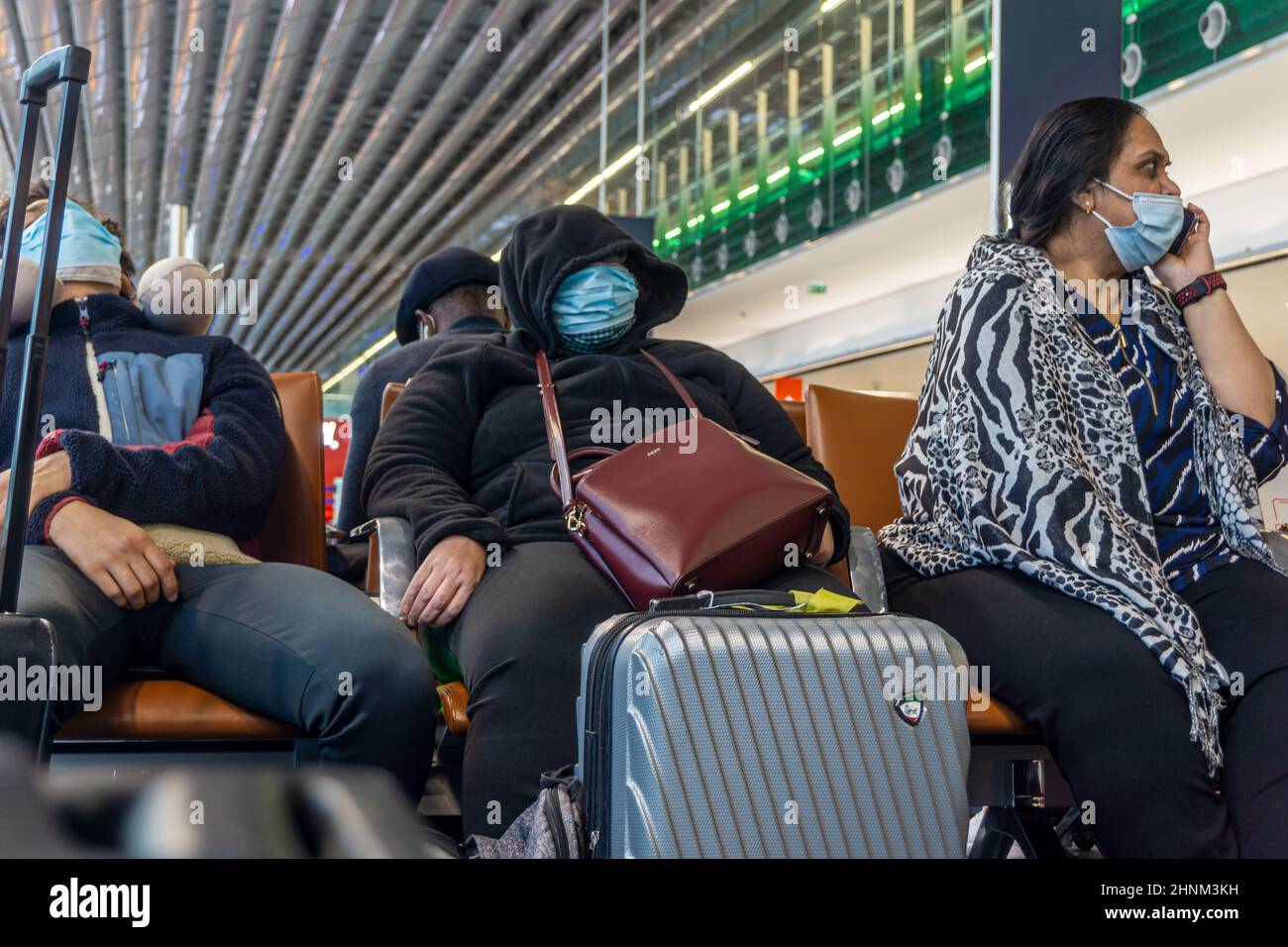 Charles de Gaulle airport, Paris, France , 01 January 2022 Passengers