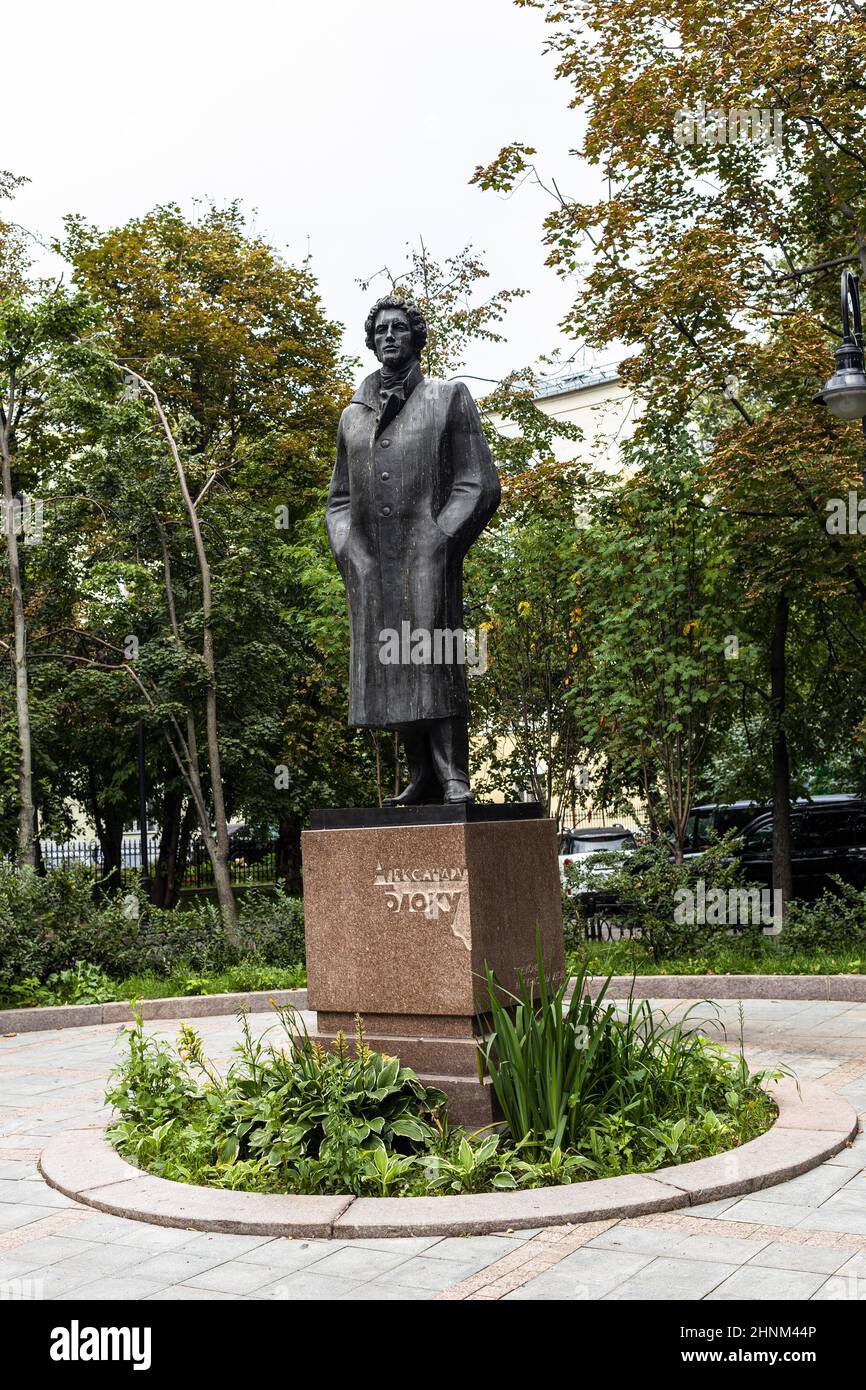 monument to Russian poet Alexander Blok in Moscow Stock Photo