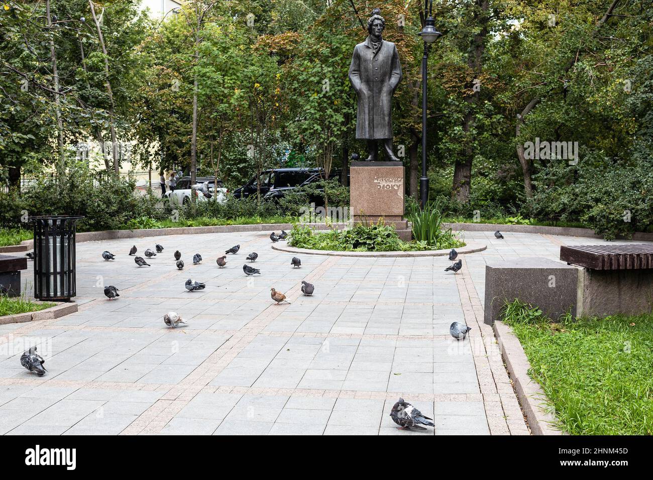 statue of Russian poet Alexander Blok in Moscow Stock Photo