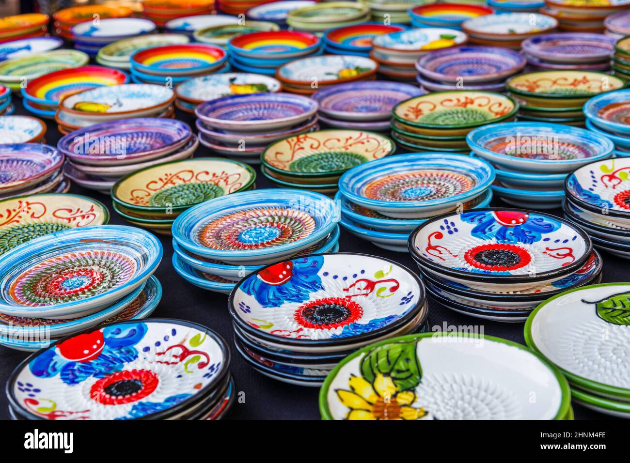 Colorful top ceramic plates