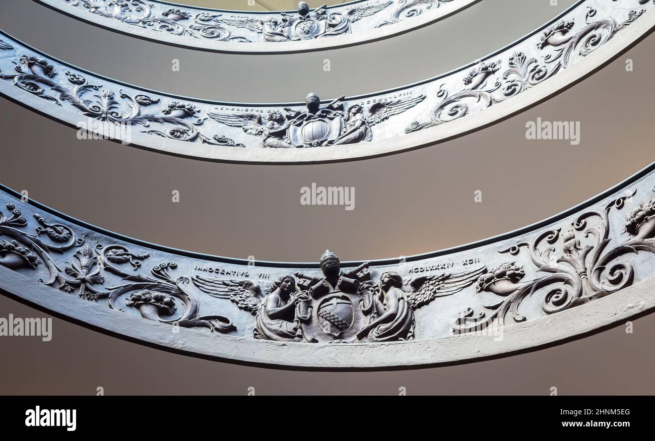 The famous spiral staircase in Vatican Museum - Rome, Italy Stock Photo