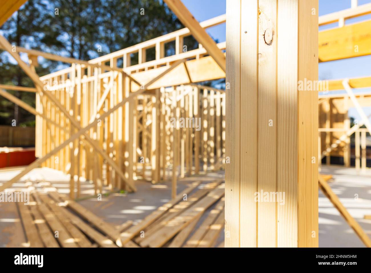 New home under construction, selective focus for background Stock Photo