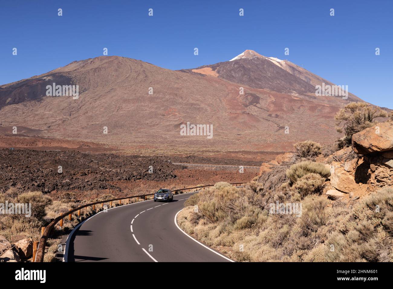 Road leading to Mount Teide, Tenerife, Canary Islands Stock Photo