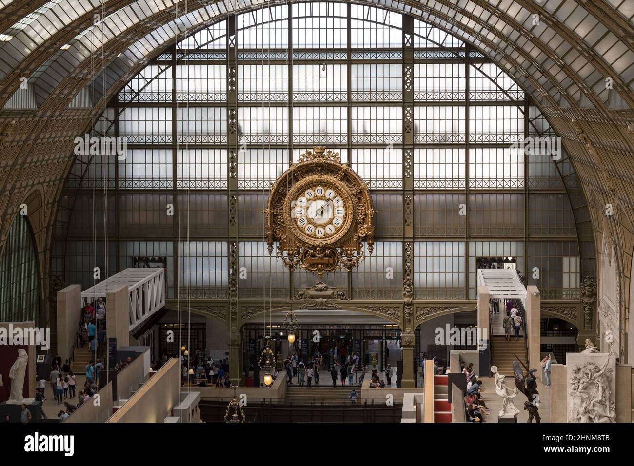 Golden clock of the museum D'Orsay in Paris, France. Stock Photo