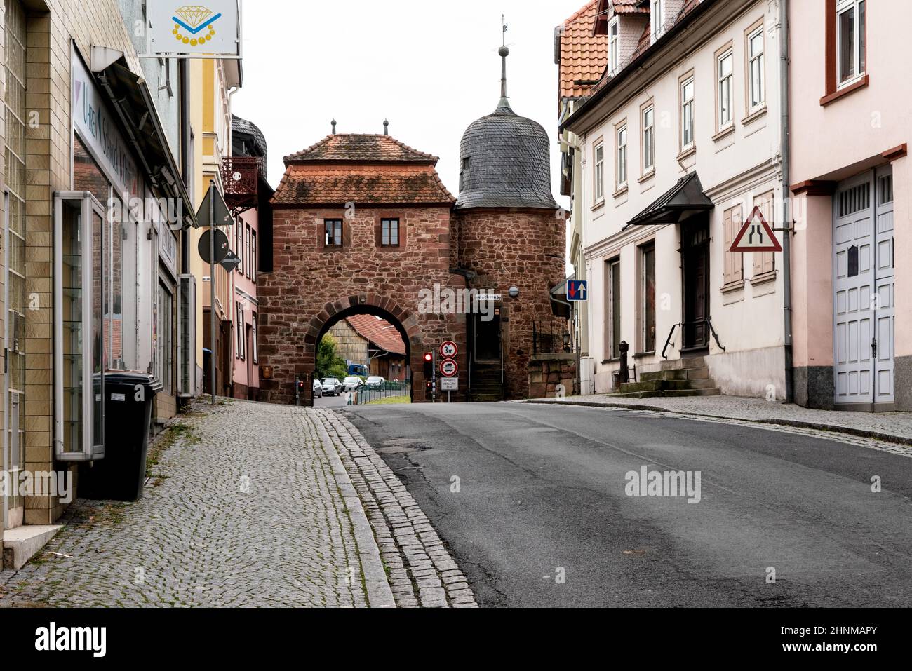 Historic city gate in the old town of Tann in the Rhön Stock Photo