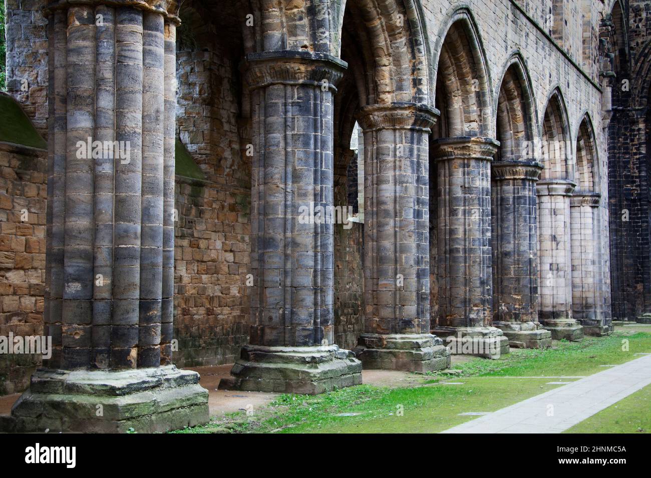 Dark gothic cloisters scene for roleplay cosplay Stock Photo