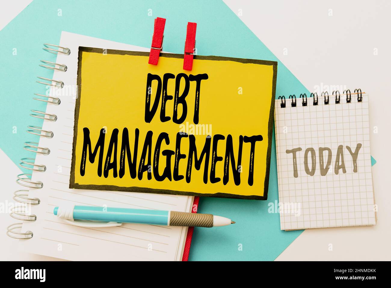 Text showing inspiration Debt Management, Concept meaning The formal agreement between a debtor and a creditor Colorful Perpective Positive Thinking C Stock Photo