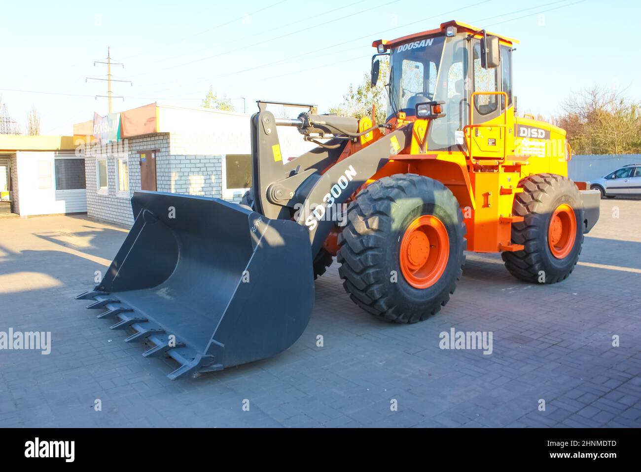 Kyiv, Ukraine - June 16, 2020: Wheel loader Doosan DISD SD300N at Kyiv, Ukraine Stock Photo