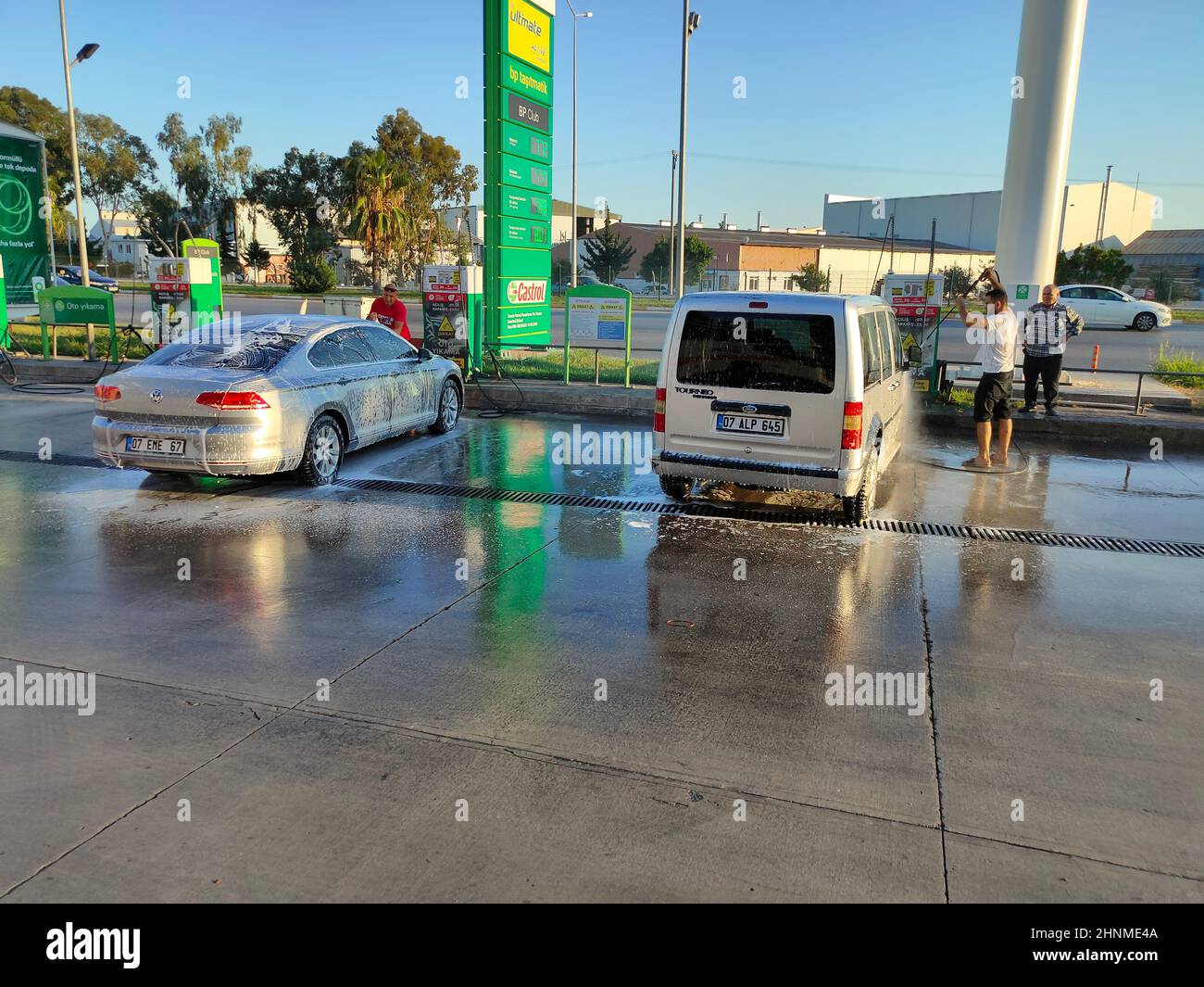 Antalya, Turkey May 11, 2021 Car Wash Station at BP petrol station