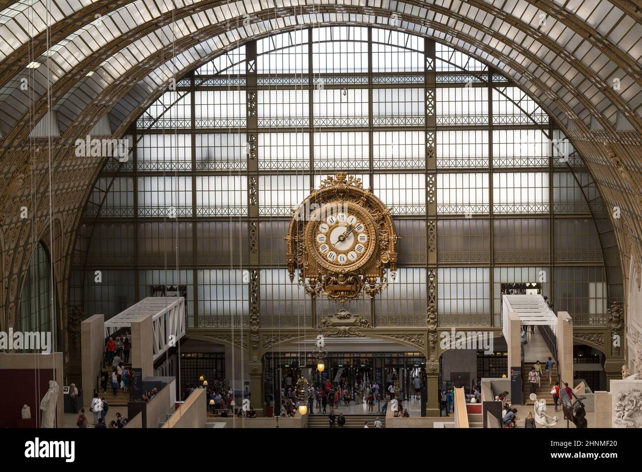 Golden clock of the museum D'Orsay in Paris, France. Stock Photo