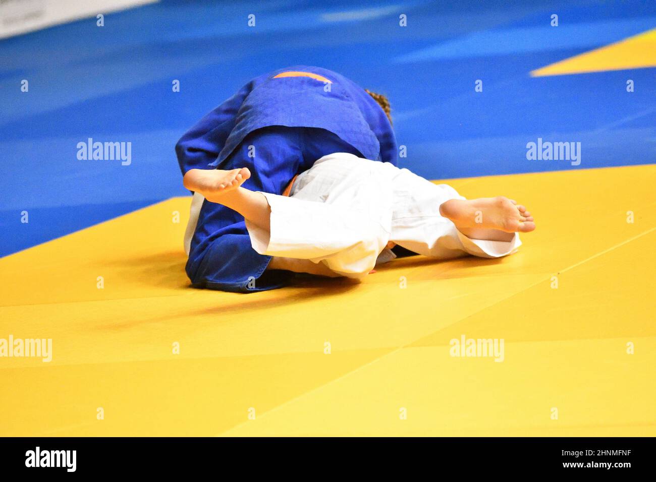 Girls compete in Judo Stock Photo