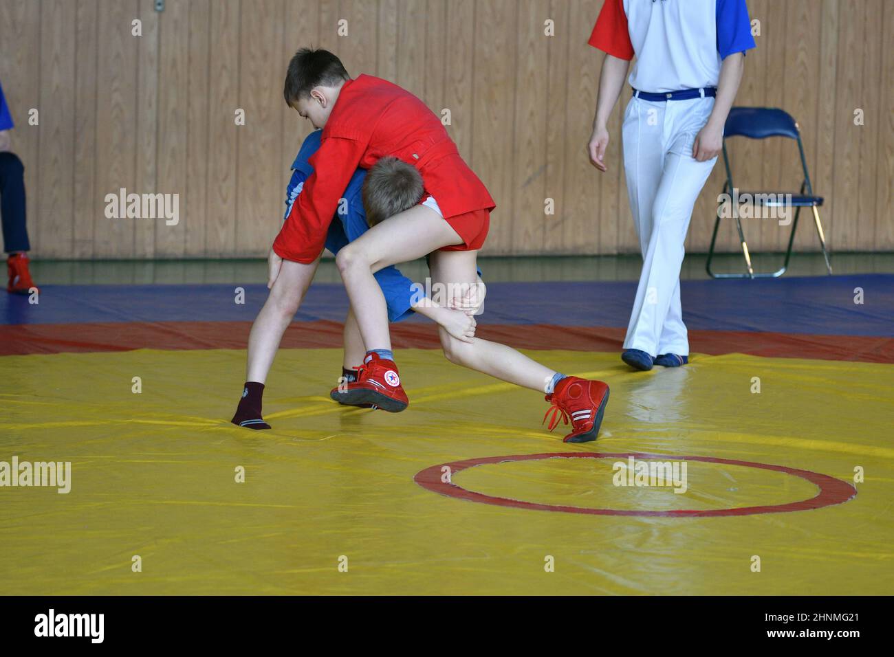 Orenburg, Russia - February 23, 2019: Boy competitions Sambo Stock Photo