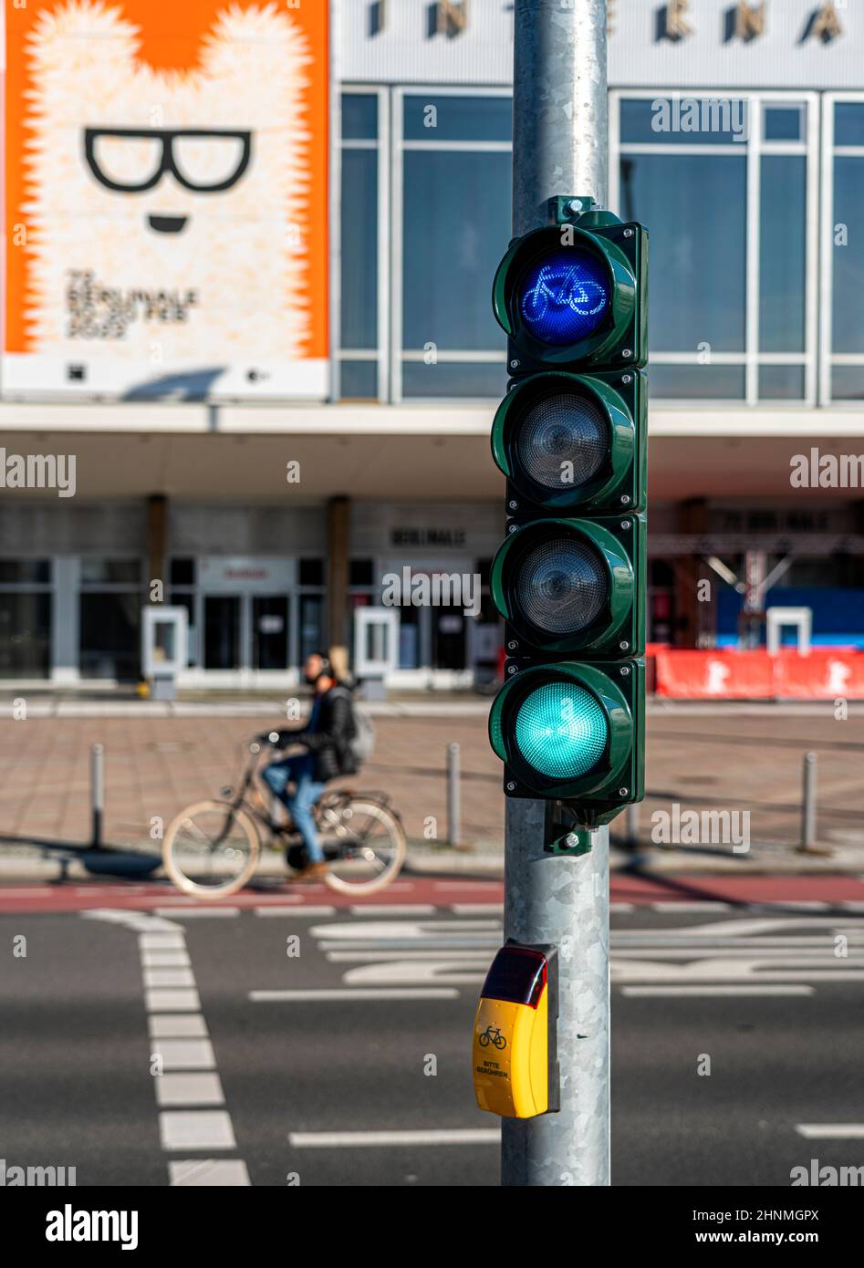 Traffic Light For Cyclists, Berlin Stock Photo