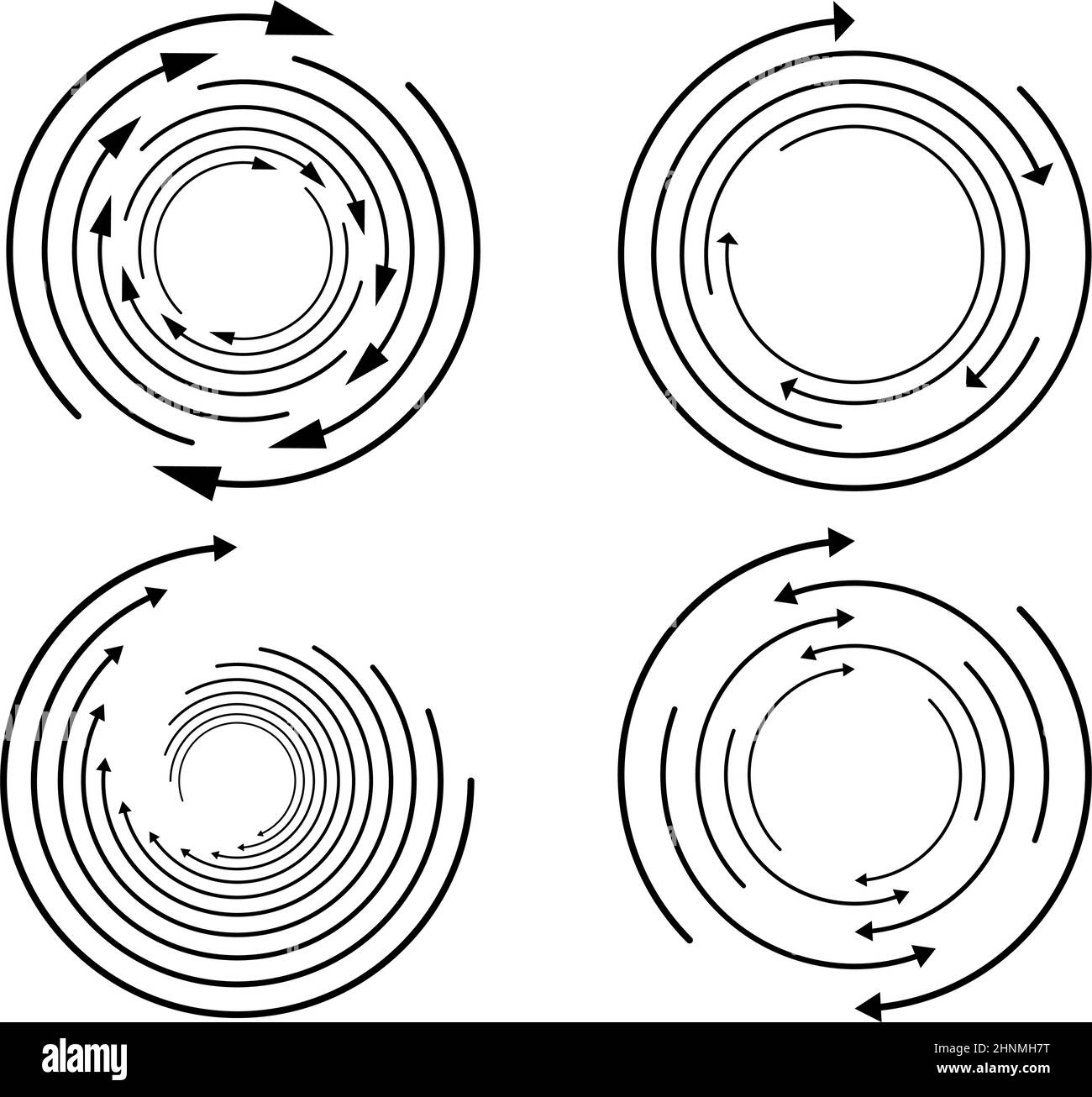 Random circular, cycle arrow element. Spiral, spinning, revolve arrows ...