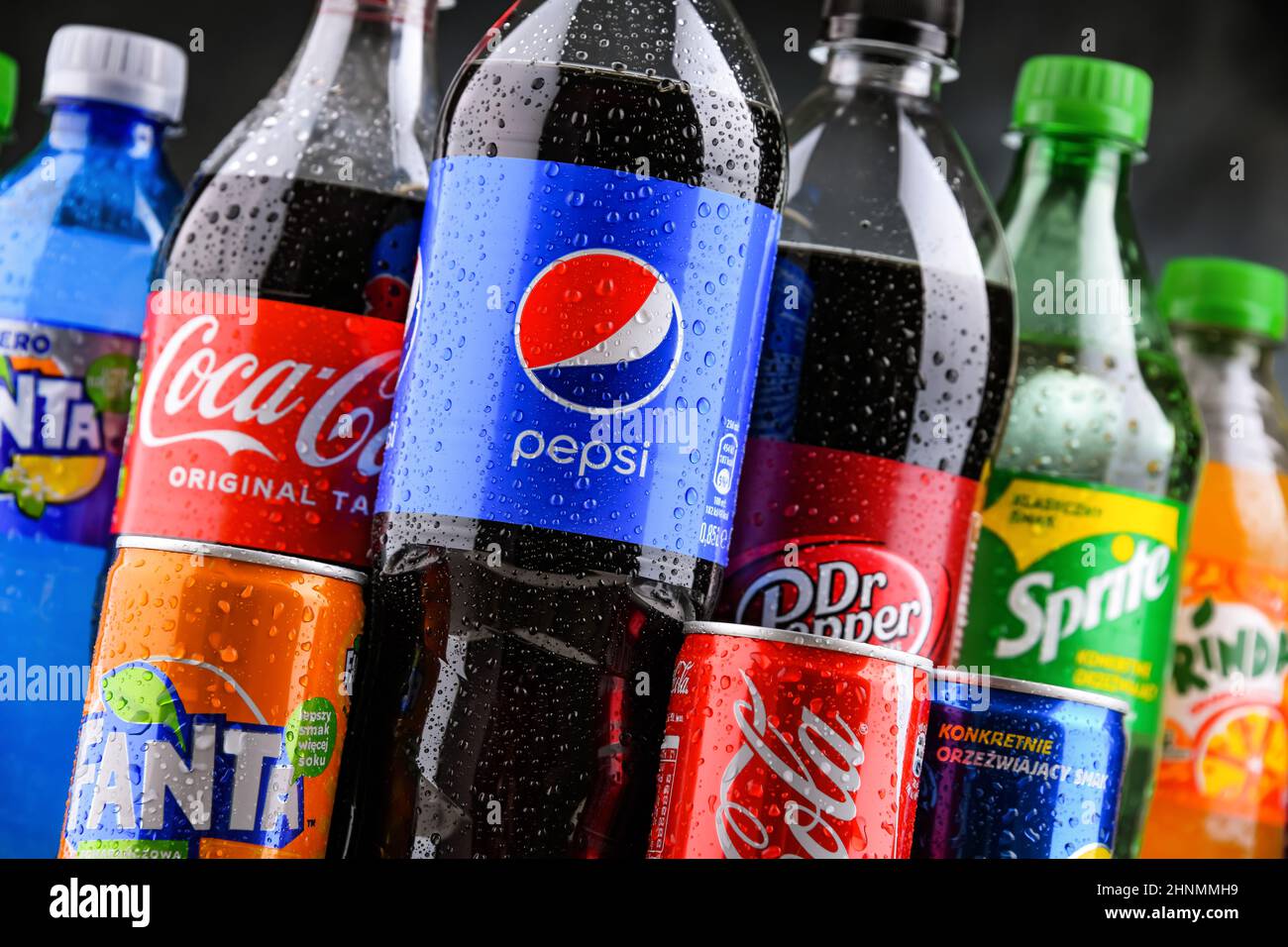 Bottles of global soft drink brands Stock Photo - Alamy