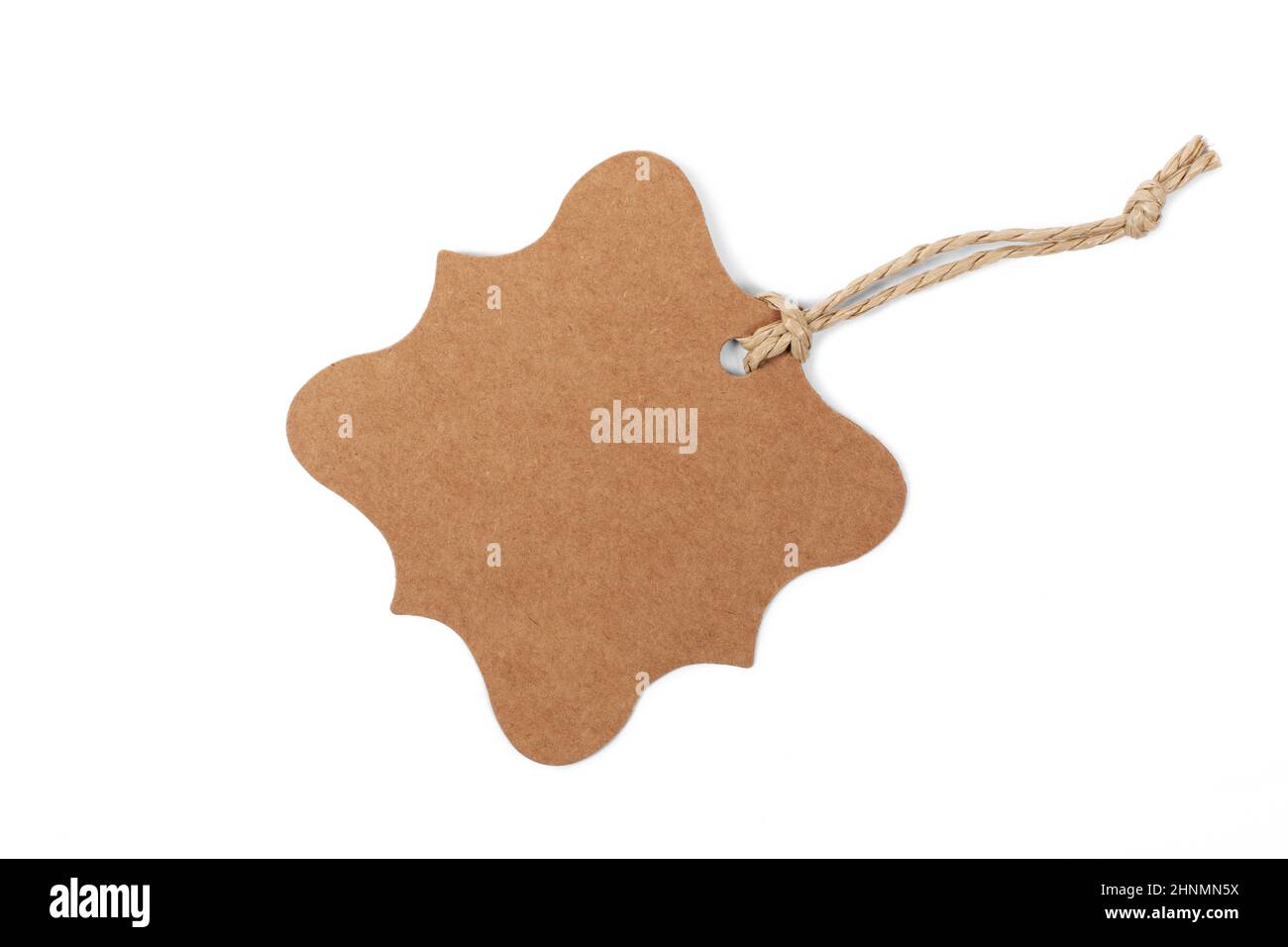 Label Ropes With Tag Brown paper label tag with rope isolated on white background Stock ...