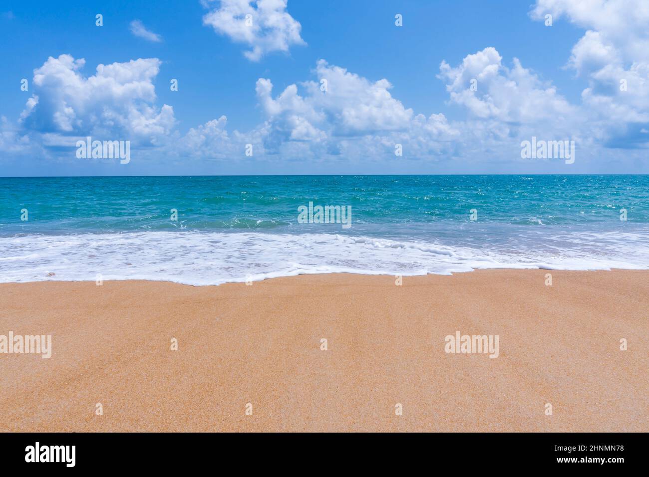 Summer and relax concept, Beach sand and blue sea landscape nature in ...