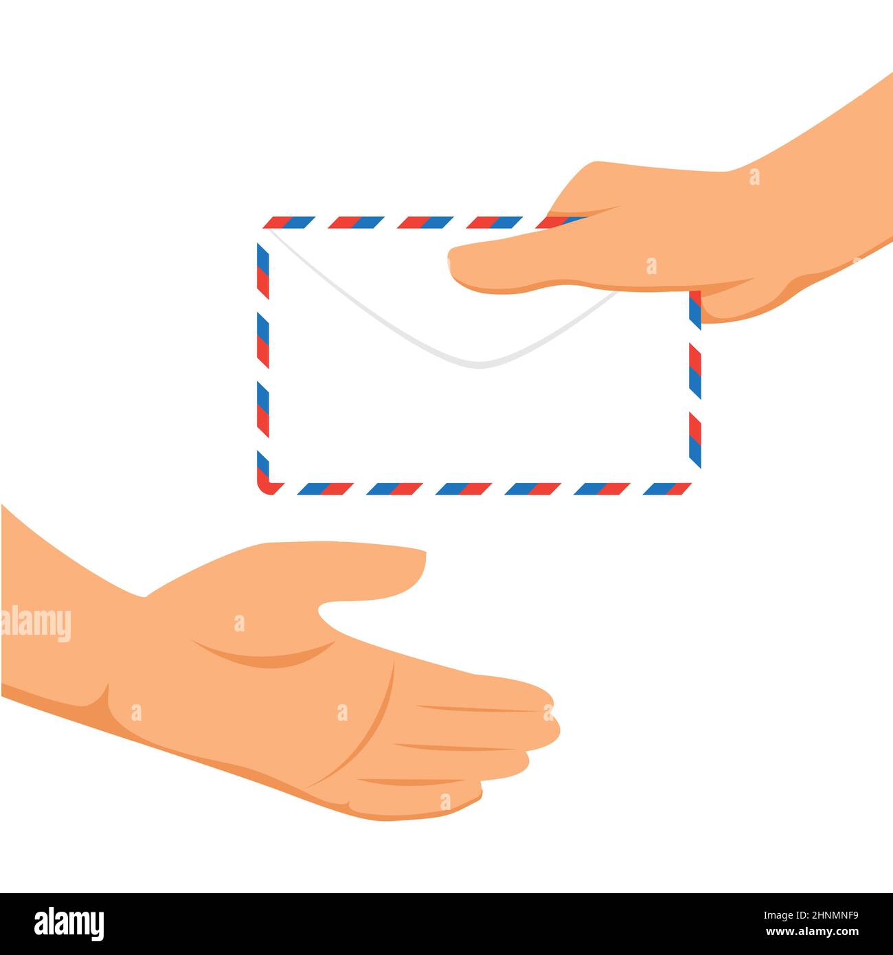 Hands write letter, hold paper envelope, glue stamp. Sending the envelope  with the letter to the mailbox. Correspondence through the postal service.  Mail delivery vector se 25424146 Vector Art at Vecteezy