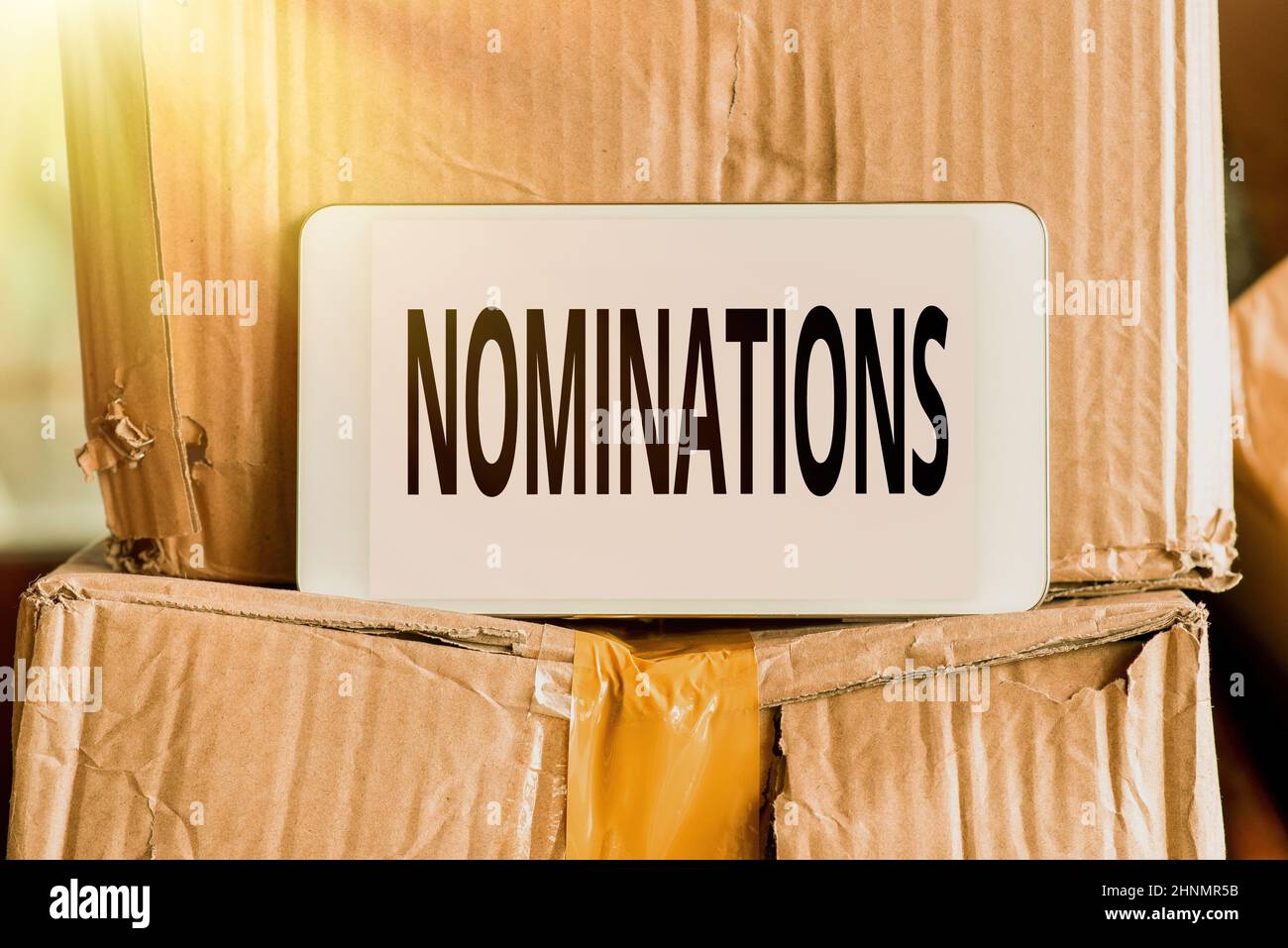 Handwriting text Nominations, Business concept action of nominating or state being nominated for prize Thinking New Bright Ideas Renewing Creativity A Stock Photo