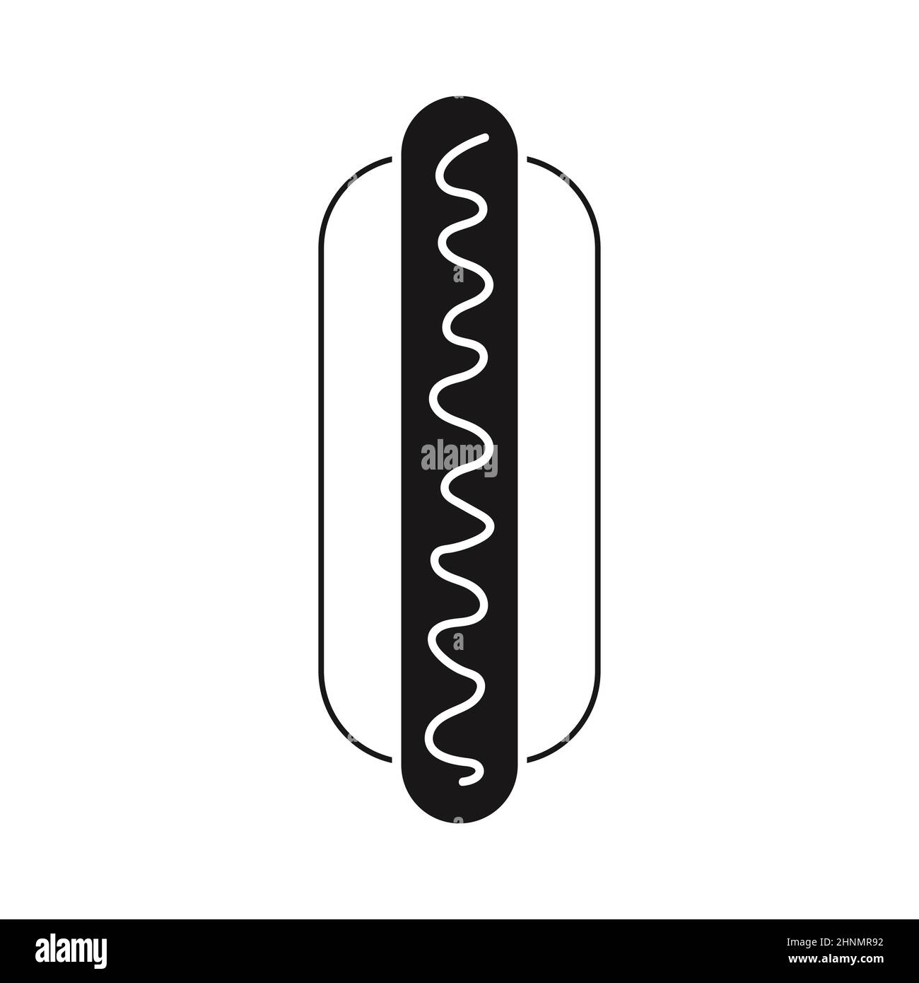 Hot dog grey white vector icon Stock Vector