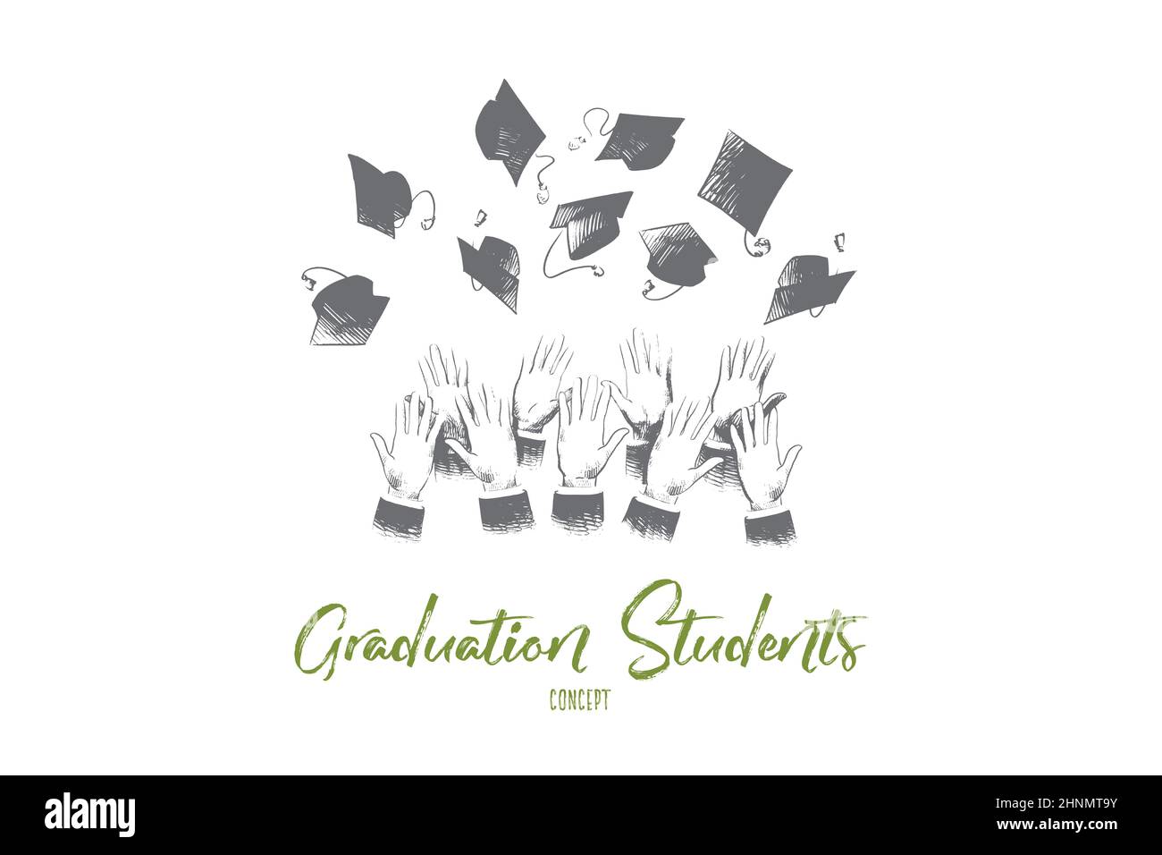 Graduation cap throwing hands vector Cut Out Stock Images & Pictures ...