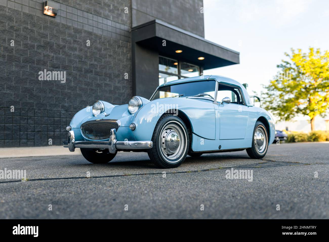 Classic Blue British Sports Car Stock Photo Alamy