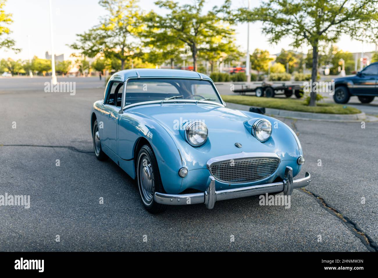 Classic Blue British Sports Car Stock Photo Alamy