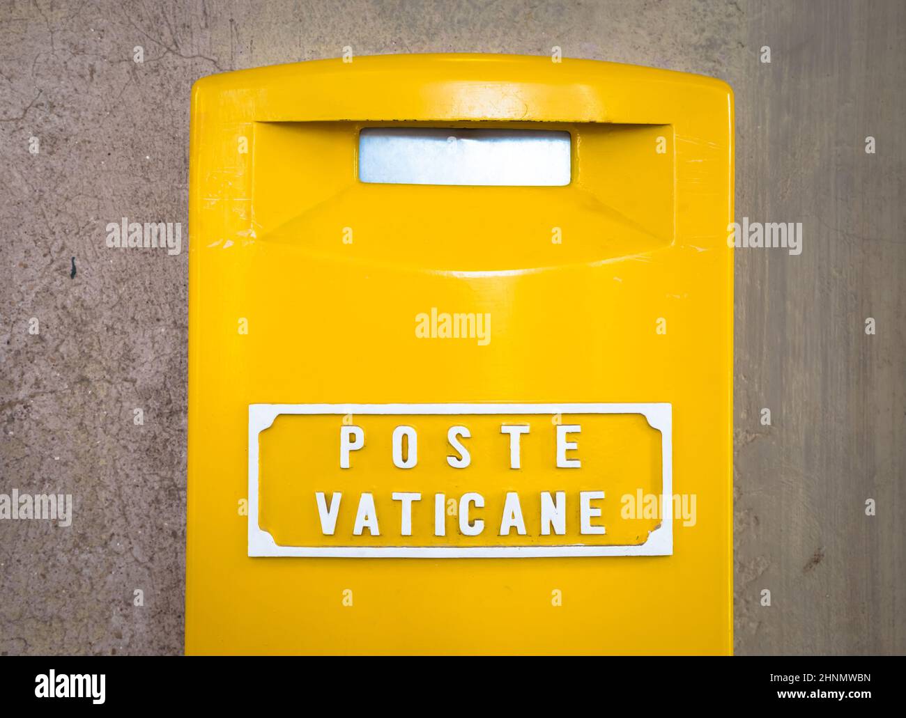 Yellow post box in Vatican Stock Photo