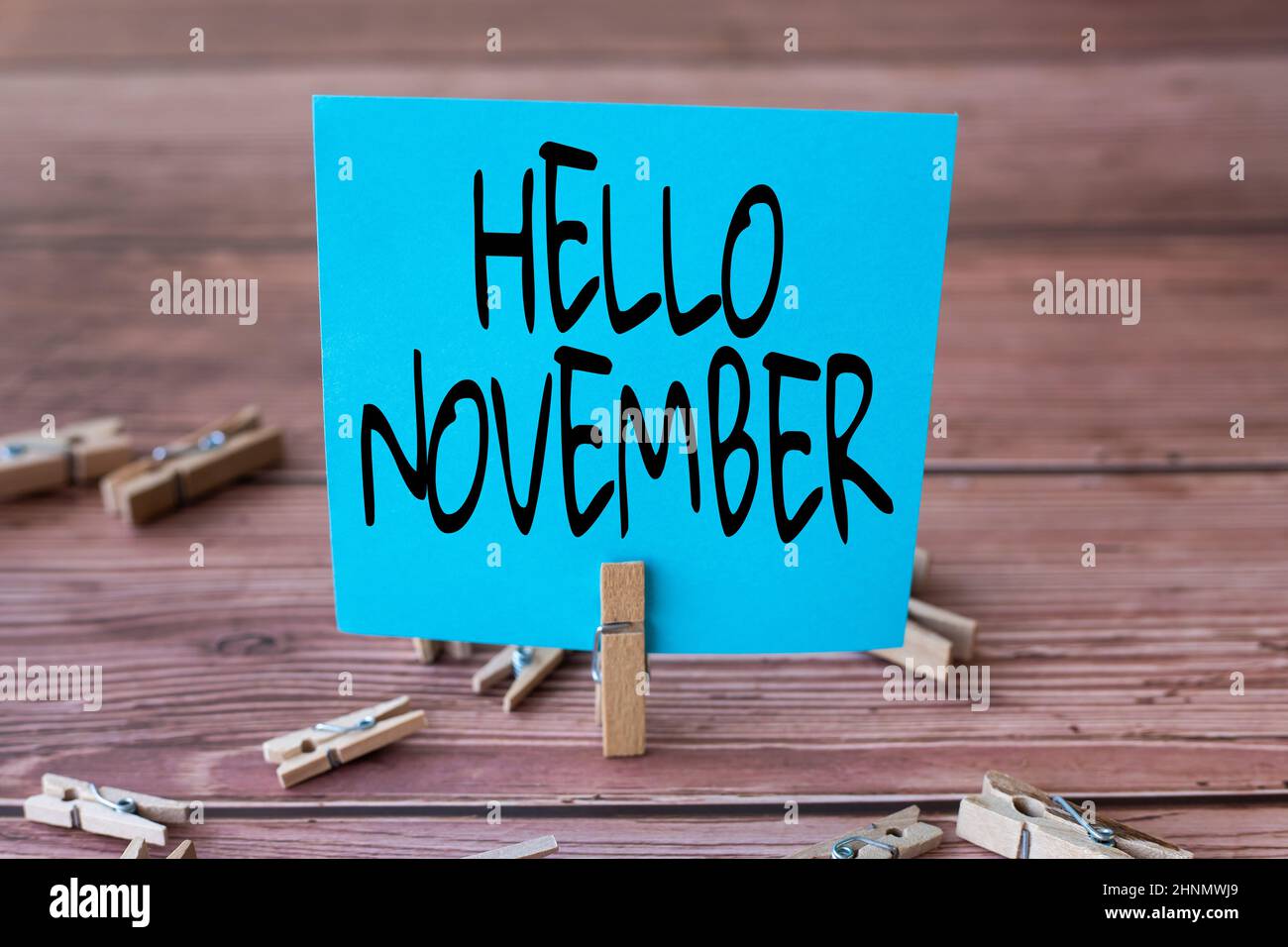 Text caption presenting Hello November, Internet Concept Welcome the