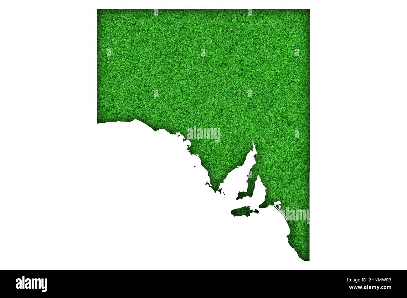Map of South Australia on green felt Stock Photo
