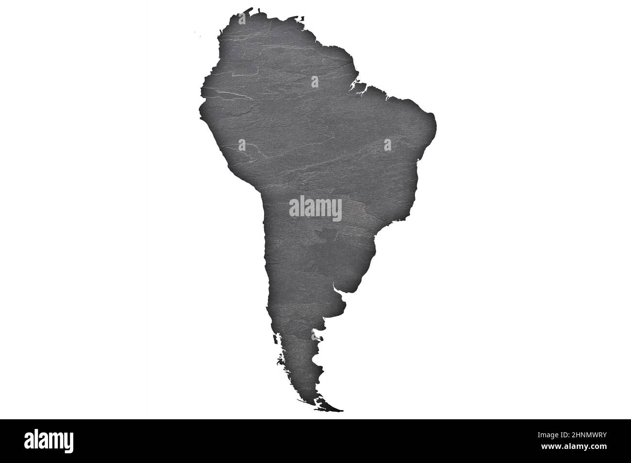 Map of South America on dark slate Stock Photo