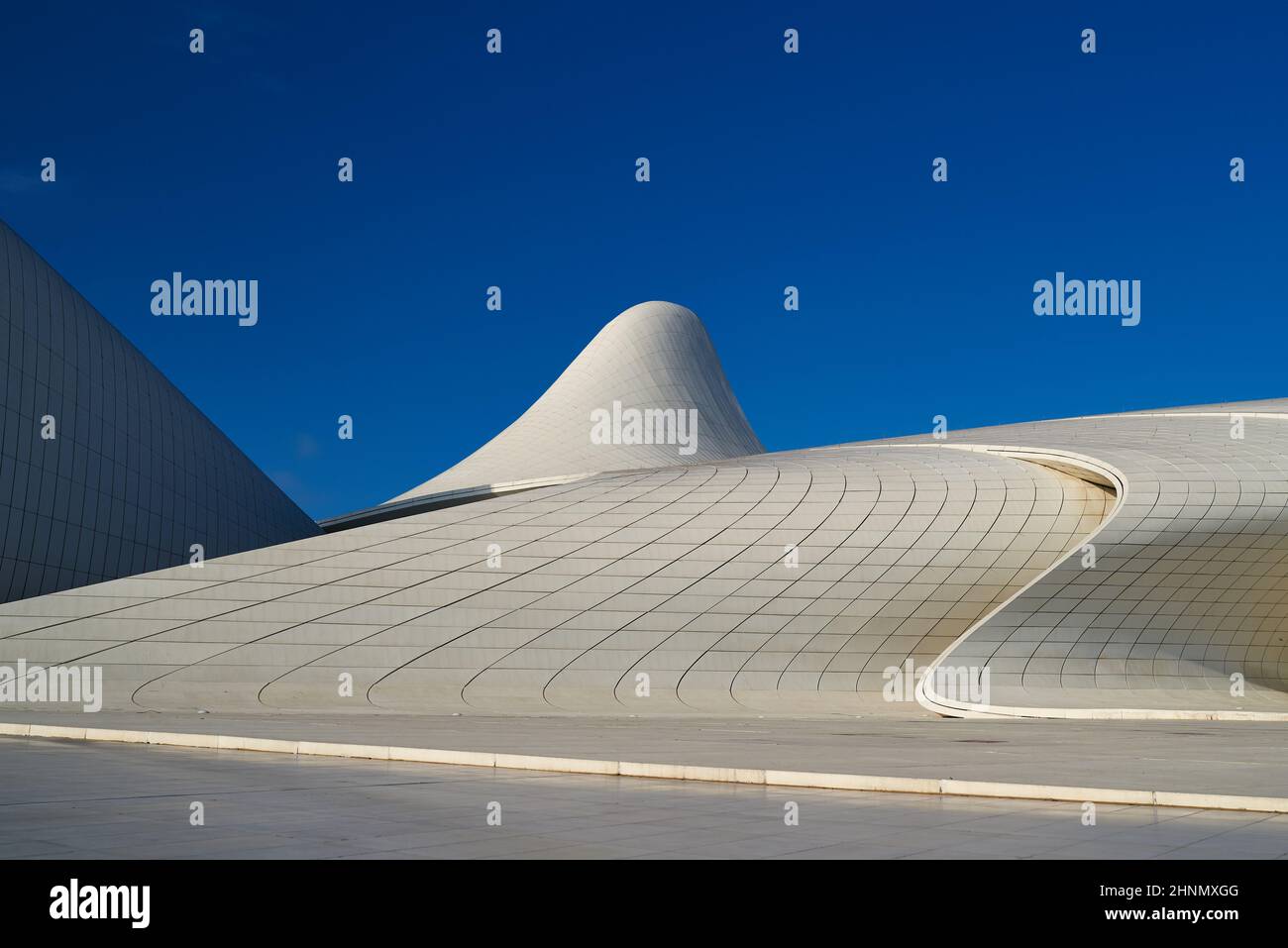 Abstract design of the Heydar Aliyev Center Stock Photo