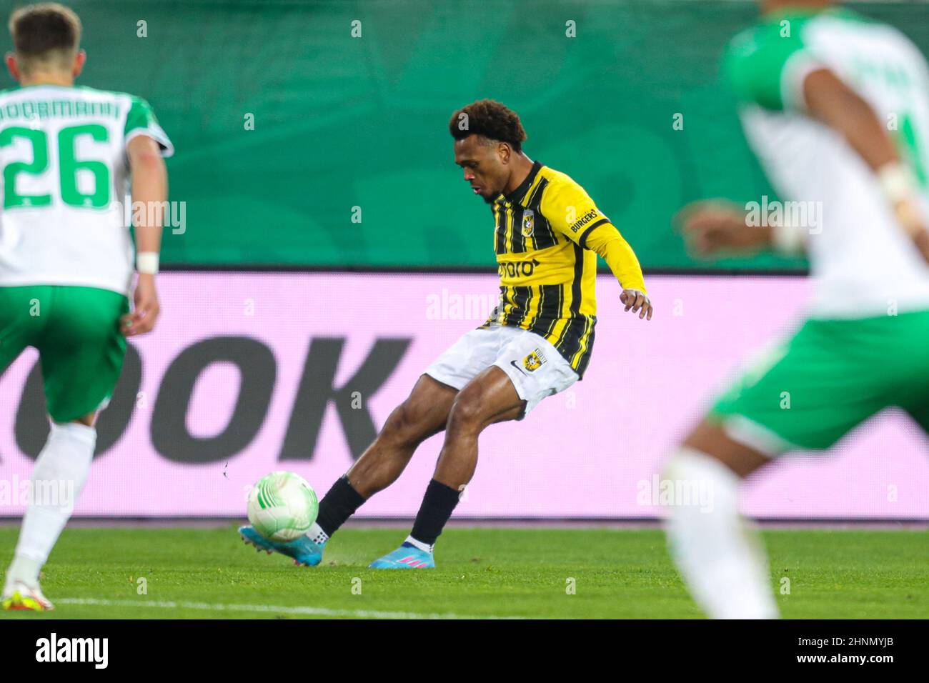 VIENNA, AUSTRIA - FEBRUARY 17: Lois Openda of Vitesse Arnhem during the UEFA Europa Conference League match between SK Rapid Wien and Vitesse at Allianz Stadion on February 17, 2022 in Vienna, Austria (Photo by Philip Bremm/Orange Pictures) Stock Photo
