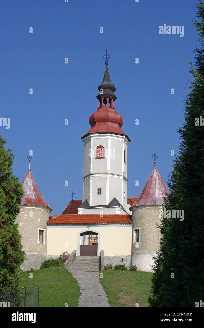 Parish Church of the Visitation of the Virgin Mary in Vinagora, Croatia Stock Photo