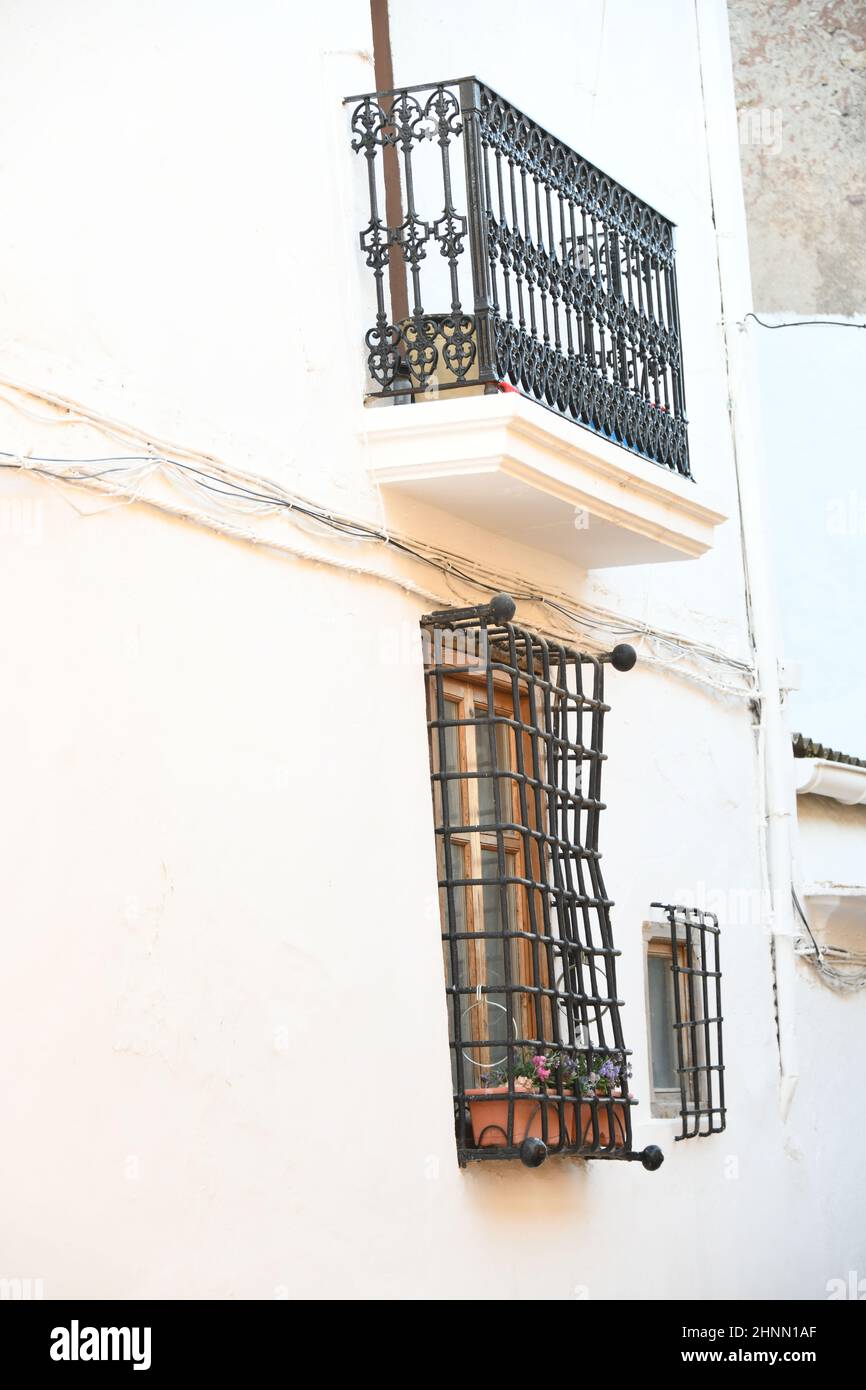 City views, house facades of Requena, Valencia province, Spain, June 25, 2021 Stock Photo