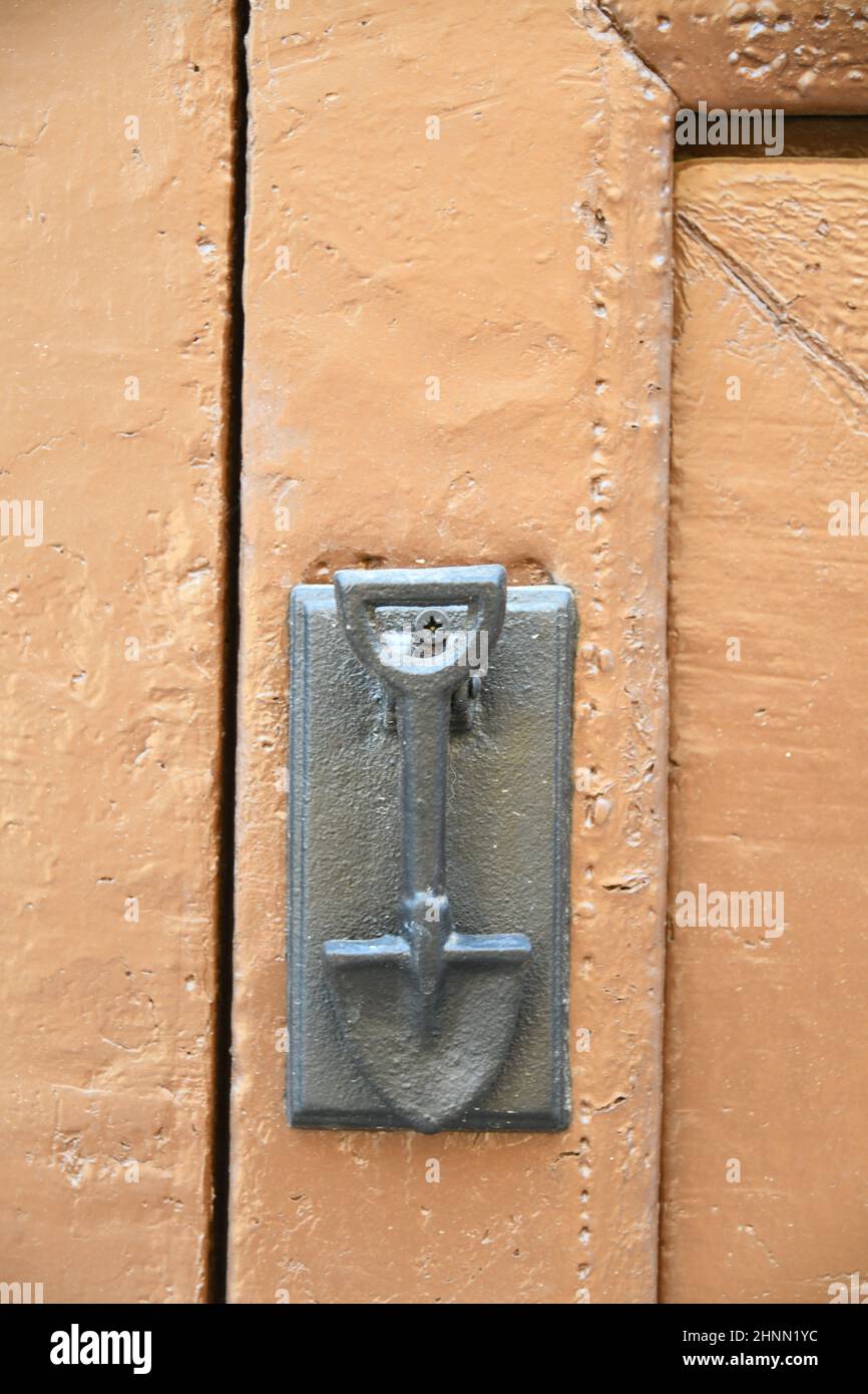a doorknob in Requena, Valencia Province, Spain Stock Photo