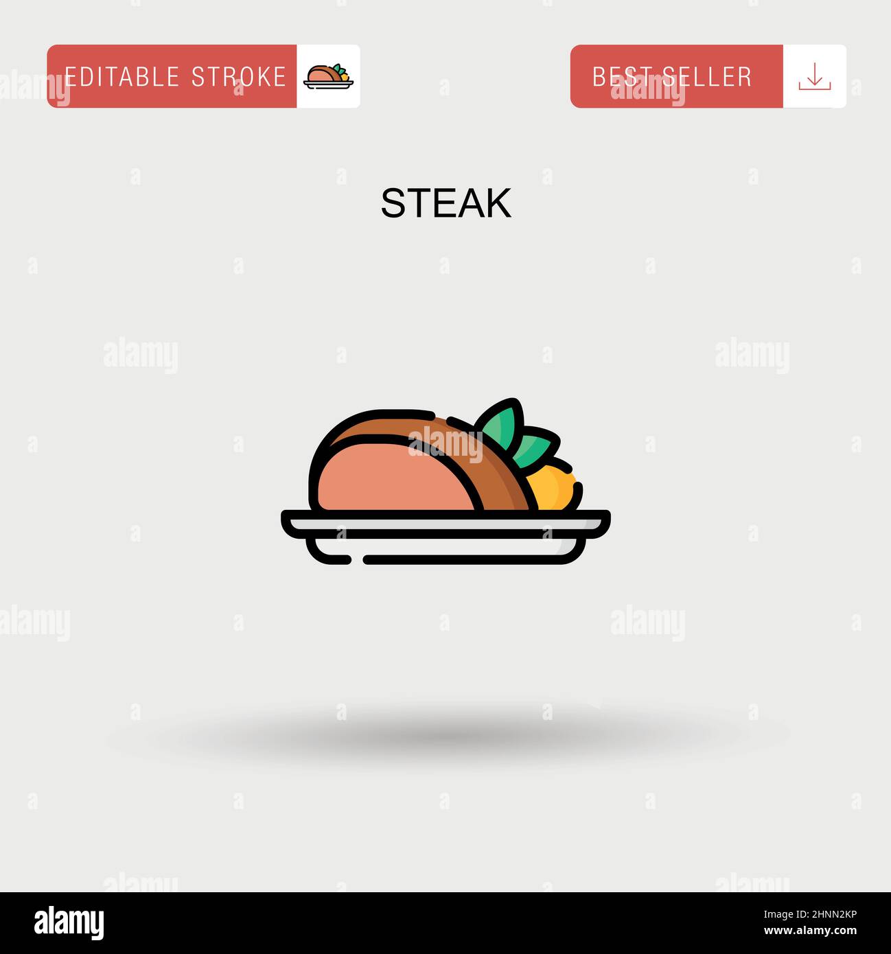 Steak Simple vector icon. Stock Vector