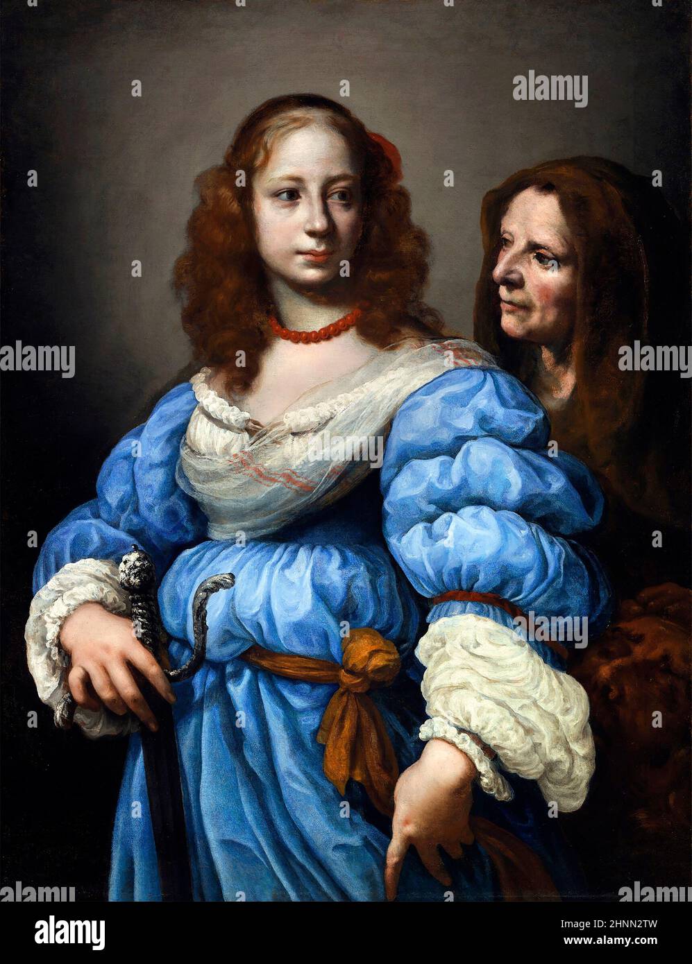 Judith with the Head of Holofernes by Felice Ficherelli (1605-1660) oil on canvas, c. 1665 Stock Photo