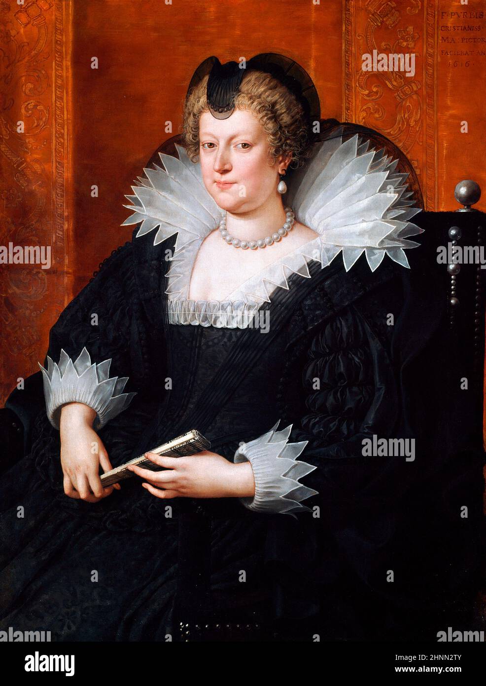 Marie de Médicis (1575-1642) by Frans Pourbus the Younger (1569-1622), oil on canvas, 1616 Stock Photo