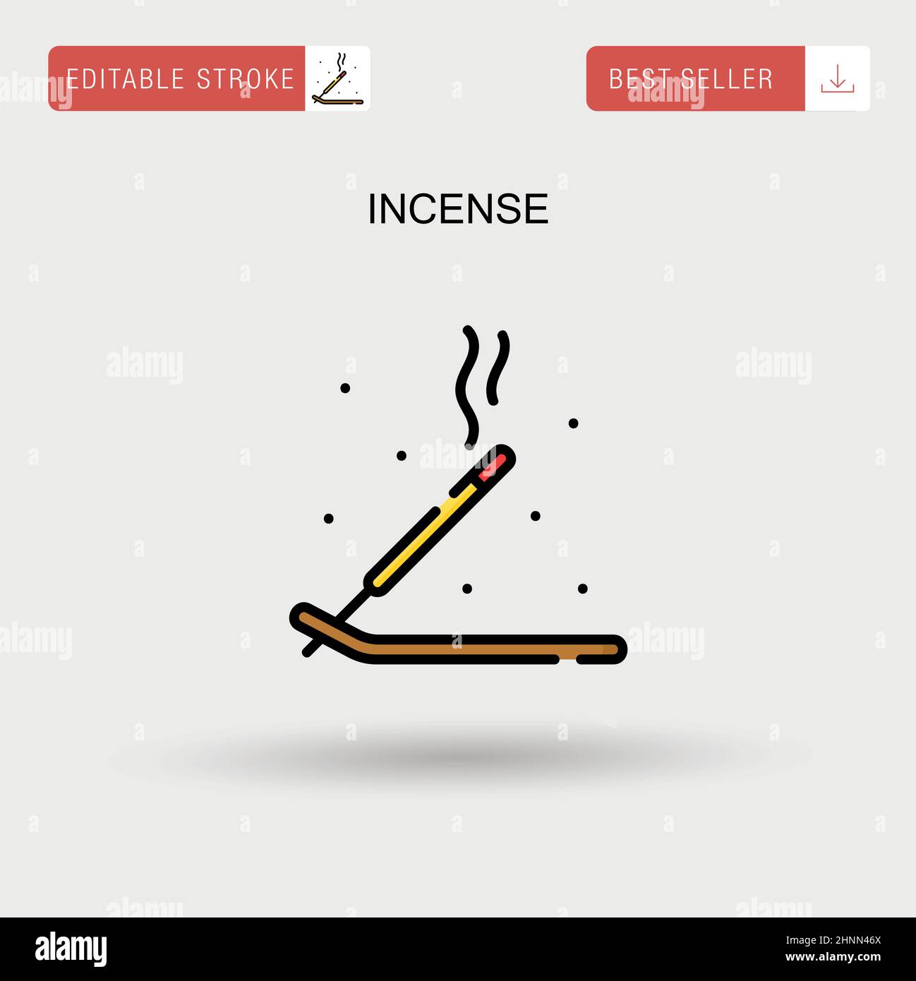 Incense Simple vector icon. Stock Vector