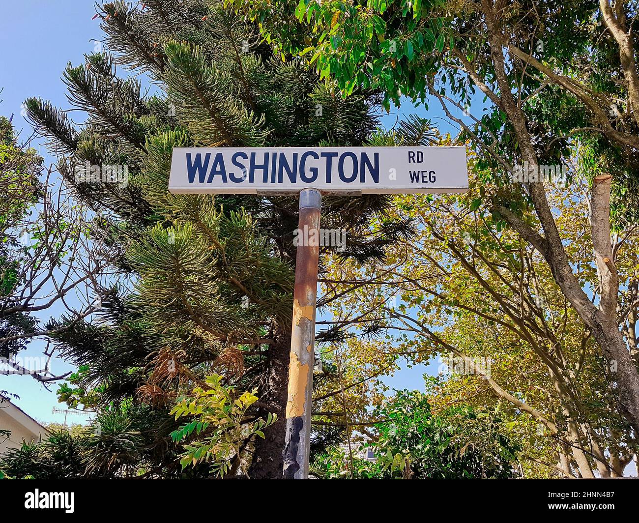 Washington RD Road Weg road sign, Cape Town, South Africa Stock Photo ...