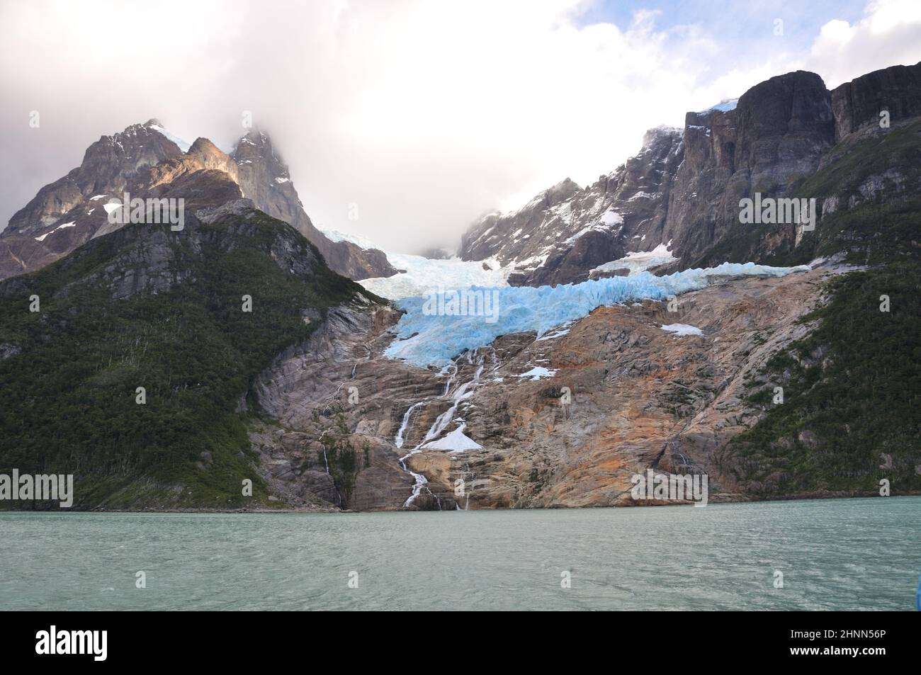 Balmaceda glacier seen on a boat trip from Puerto Natales in Patagonia, Chile Stock Photo