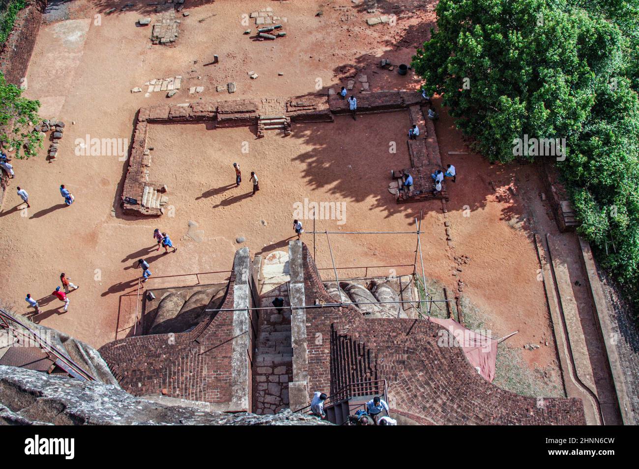 Lions Rock in old palace in Sigiriya Stock Photo