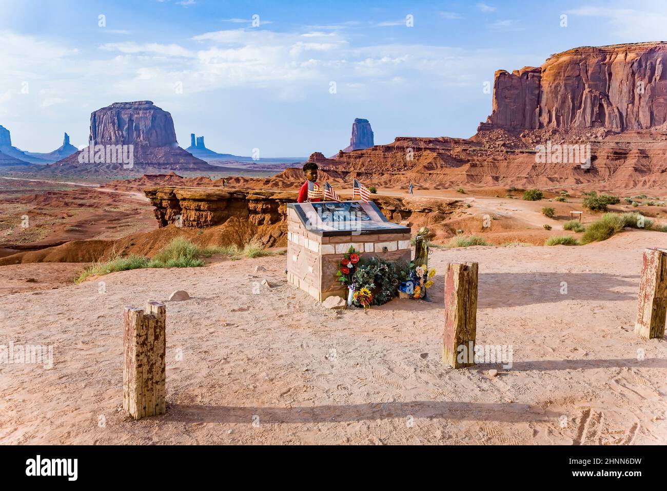 grave of soldier Cly, died by lightning. His family is a sponsor of the Monument Valley, Arizona, USA Stock Photo